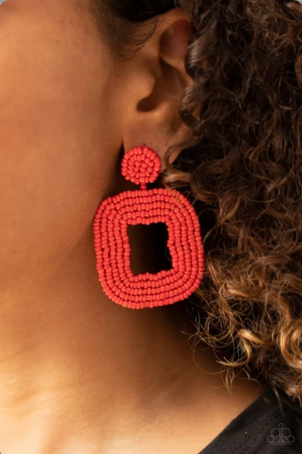Beaded Bella Red Earring