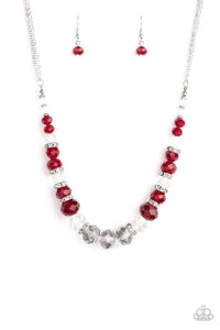 Distracted by Dazzle Red Necklace