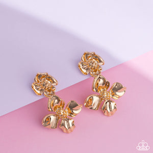 Gilded Grace - Gold-earring