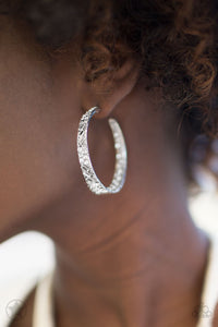 GLITZY By Association white earring blockbuster