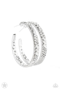 GLITZY By Association white earring blockbuster