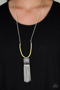 Mayan Masquerade yellow necklace