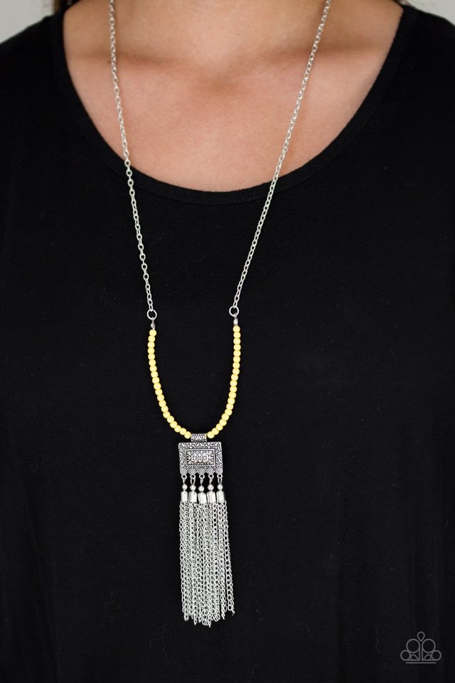 Mayan Masquerade yellow necklace