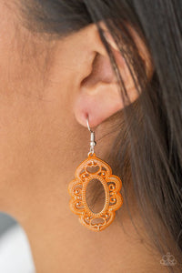 Mantras and Mandalas orange earring