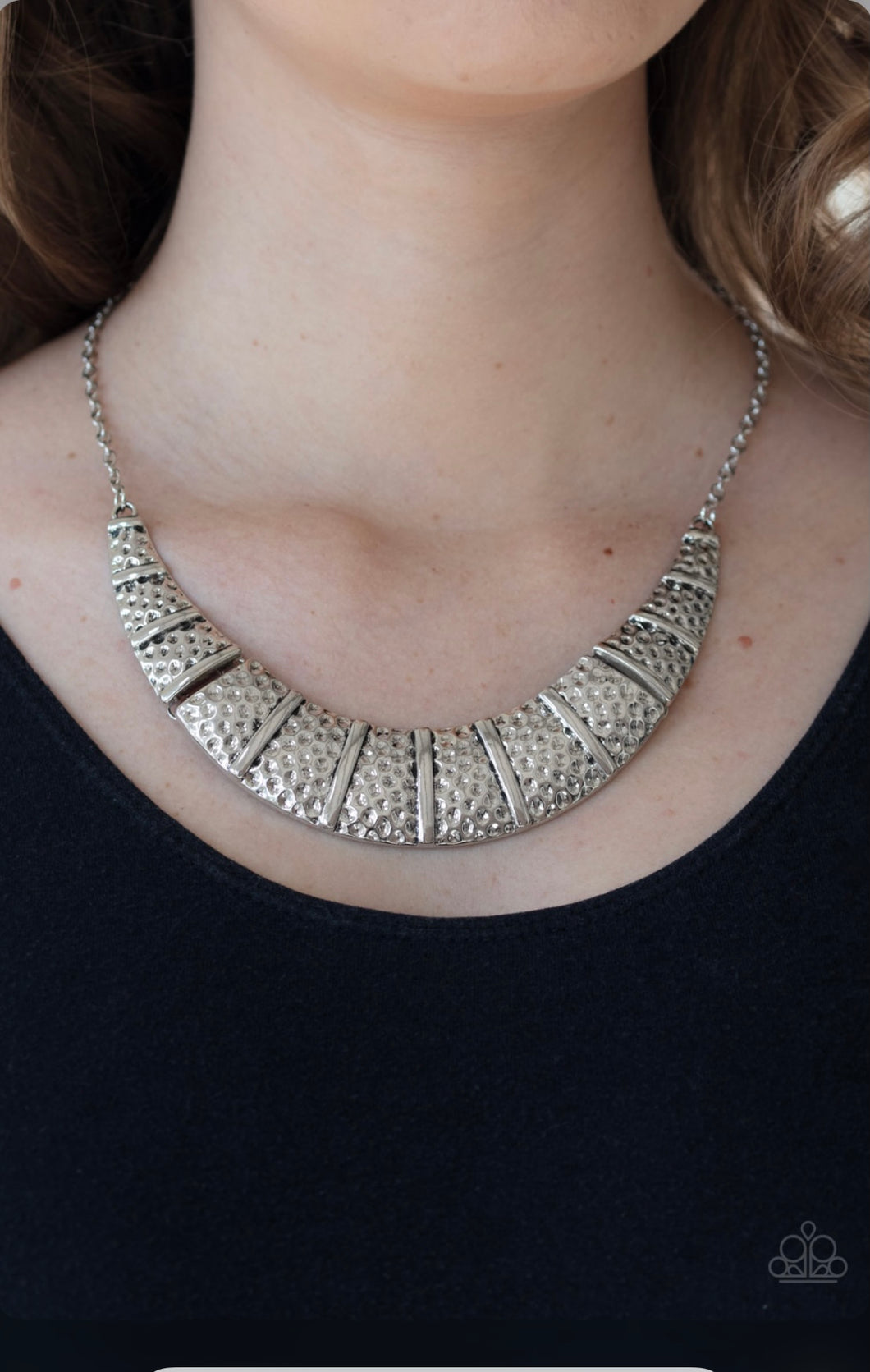 Metallic mechanics Silver necklace