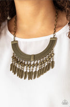 Load image into Gallery viewer, Fierce in Feathers Brass Necklace
