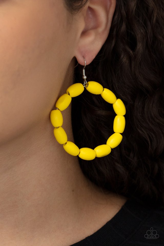 Living The WOOD Life yellow earring