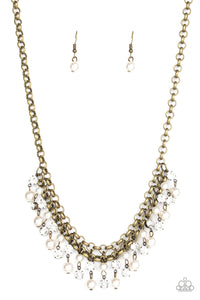 You May Kiss The Bride Brass Necklace
