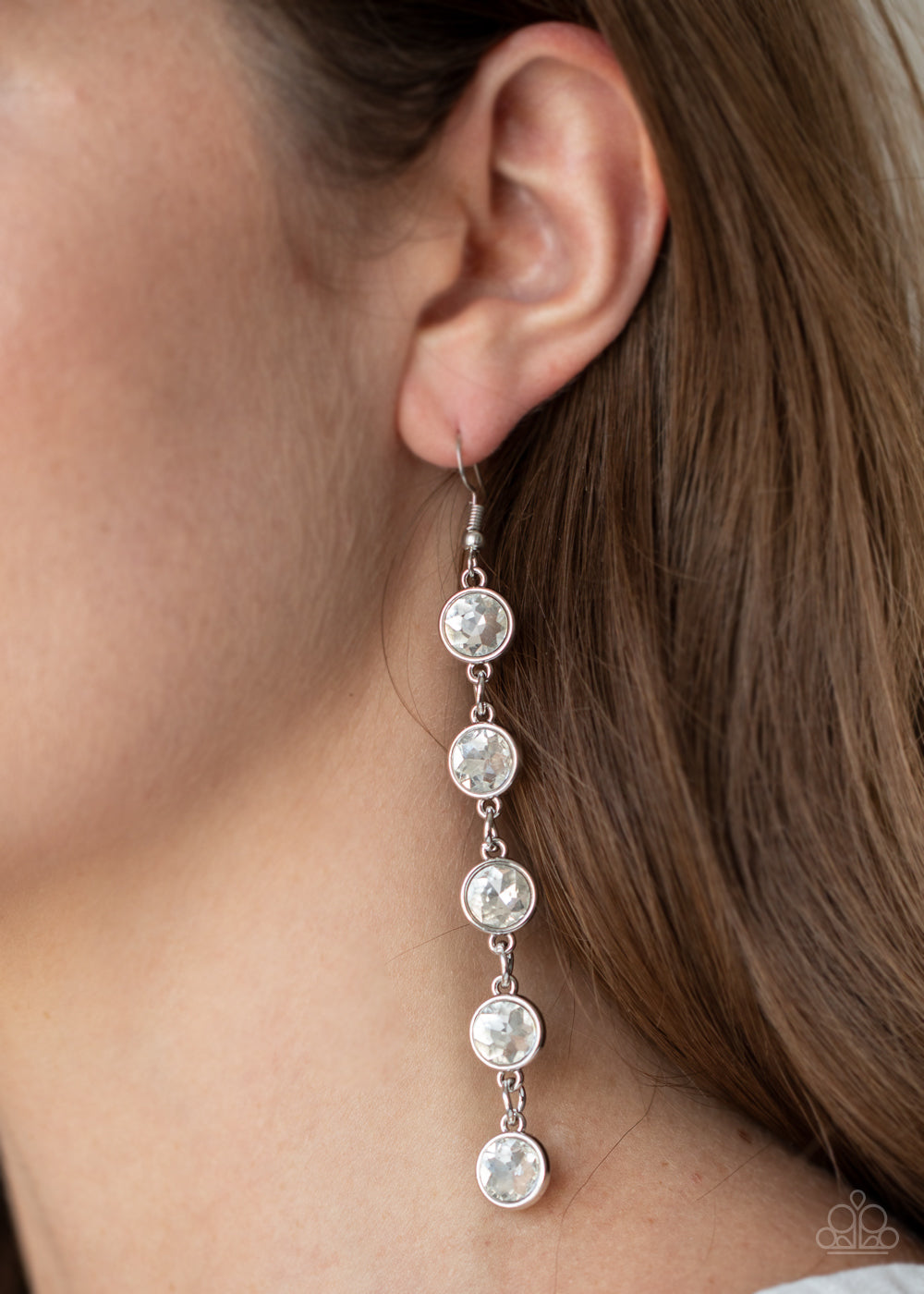 trickle down twinkle silver earring