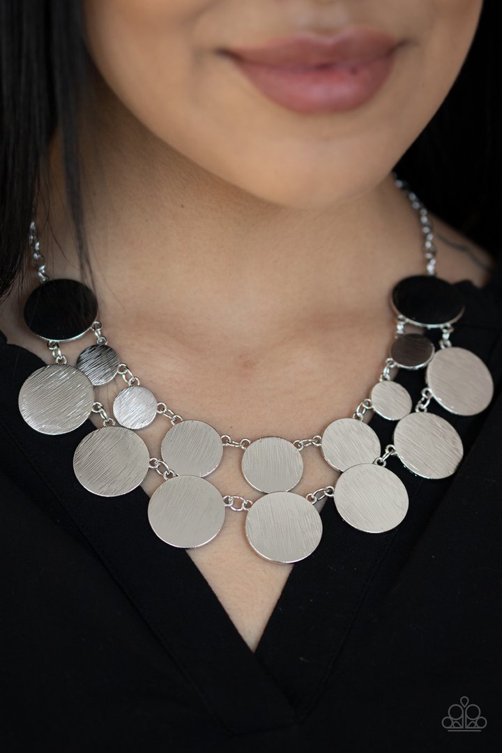 Stop and Reflect silver necklace
