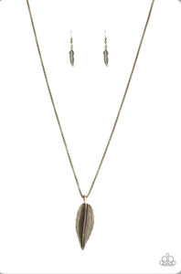 Feather forager Brass Necklace