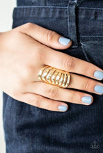 Load image into Gallery viewer, Sound waves Gold Ring
