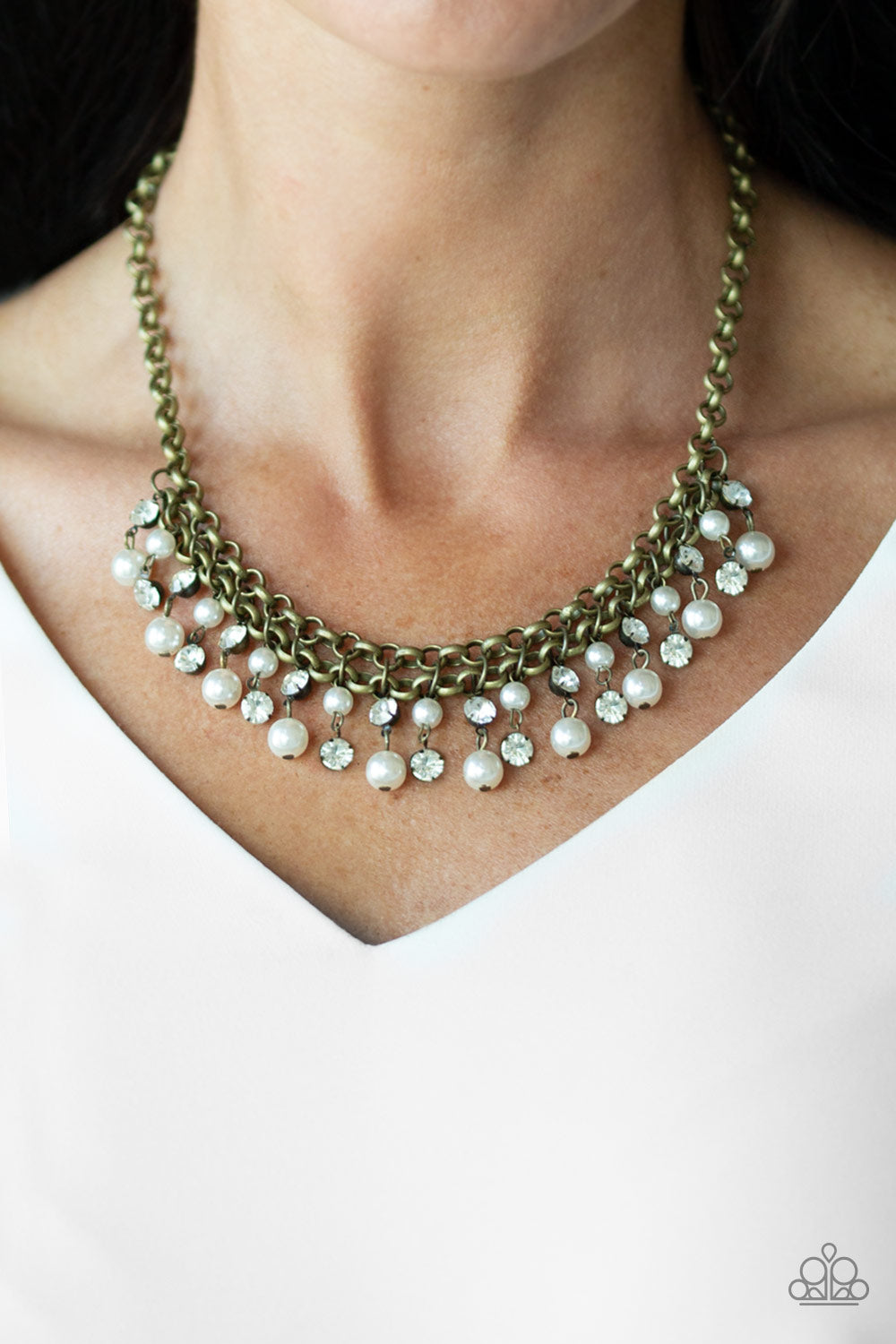 You May Kiss The Bride Brass Necklace