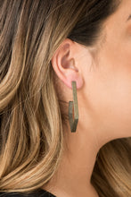 Load image into Gallery viewer, Geo grand Brass Earring
