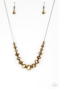 Crystal Carriages Brass Necklace