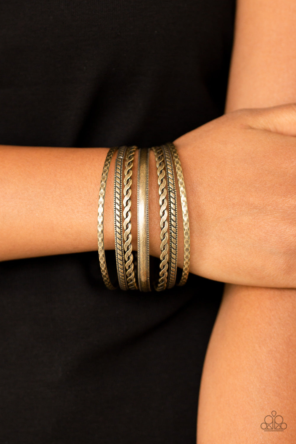 Rattle and Roll Brass Bracelet