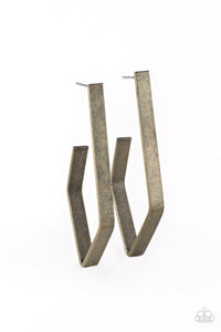 Geo grand Brass Earring
