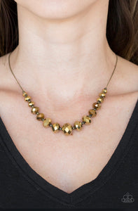 Crystal Carriages Brass Necklace