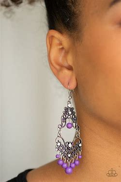 Colorfully Cabaret purple earring