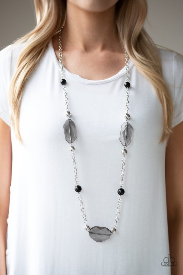 Crystal Charm black necklace