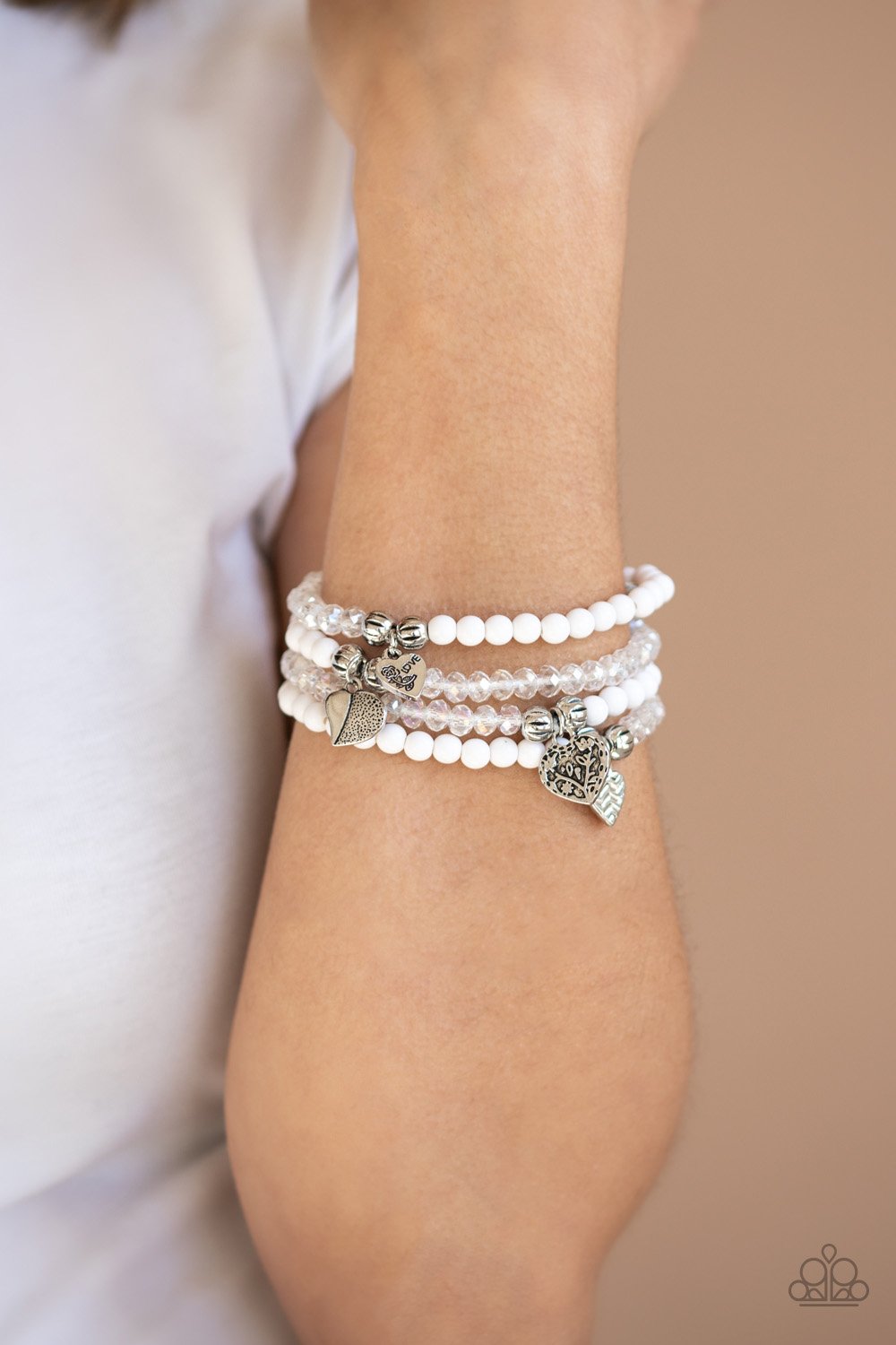 Colorfully Cupid White Bracelet