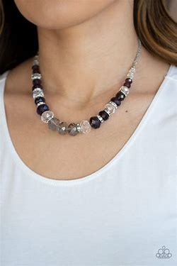 Distracted by dazzle purple necklace