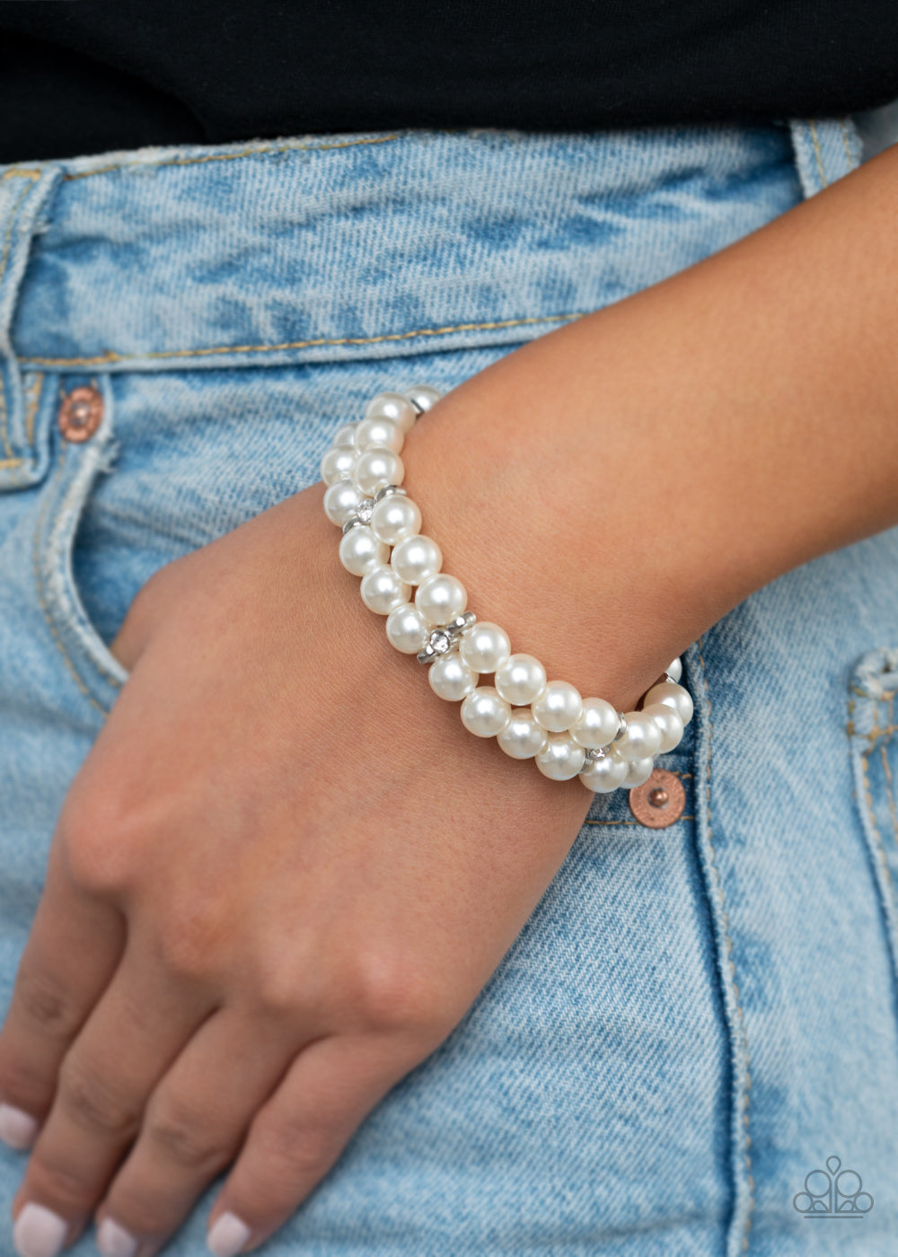 Downtown Debut White Bracelet