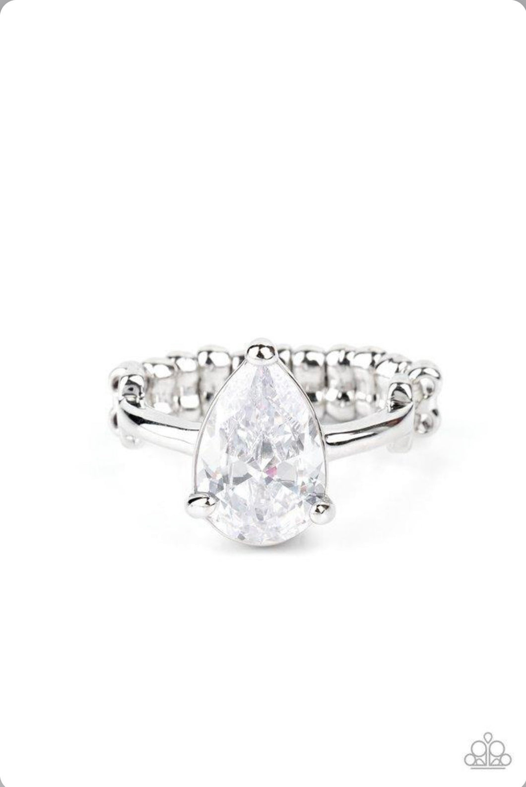 Vintage Engagement White Ring