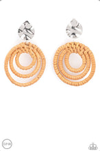 Load image into Gallery viewer, Whimsically Wicker Brown Clip On Earring
