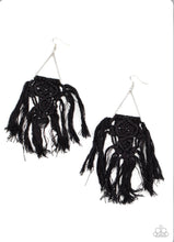 Load image into Gallery viewer, Modern Day Mcrame Black Earring
