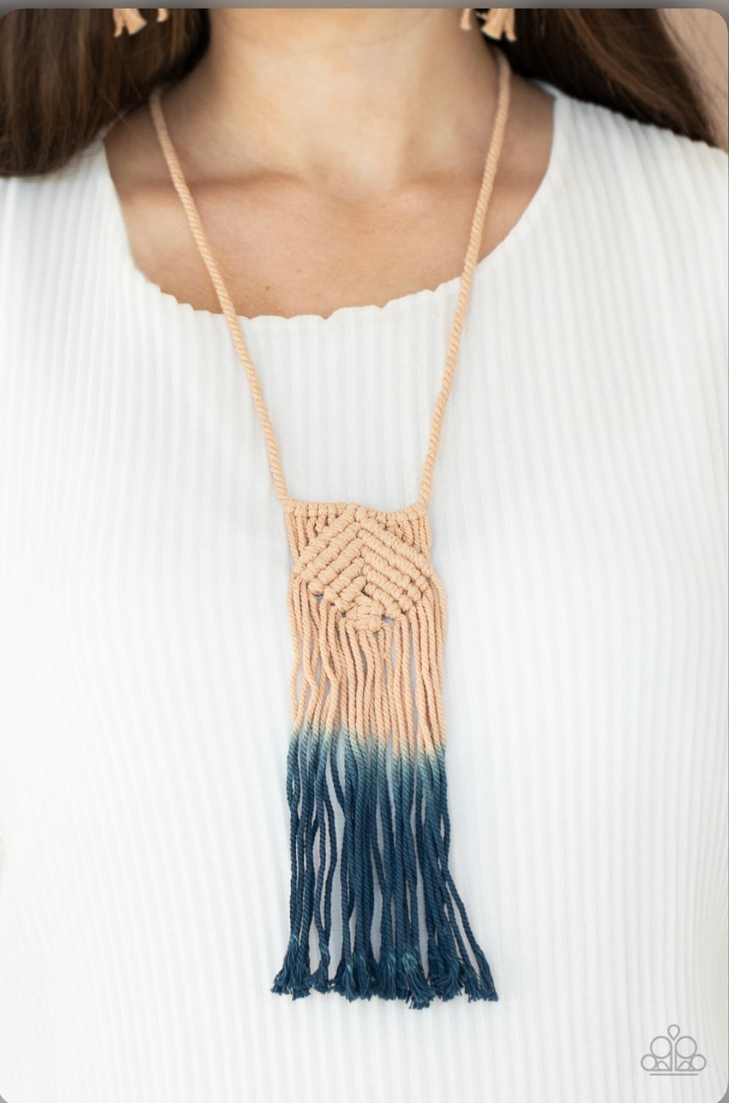 Look At MACRAME Now Blue Necklace