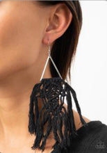 Load image into Gallery viewer, Modern Day Mcrame Black Earring

