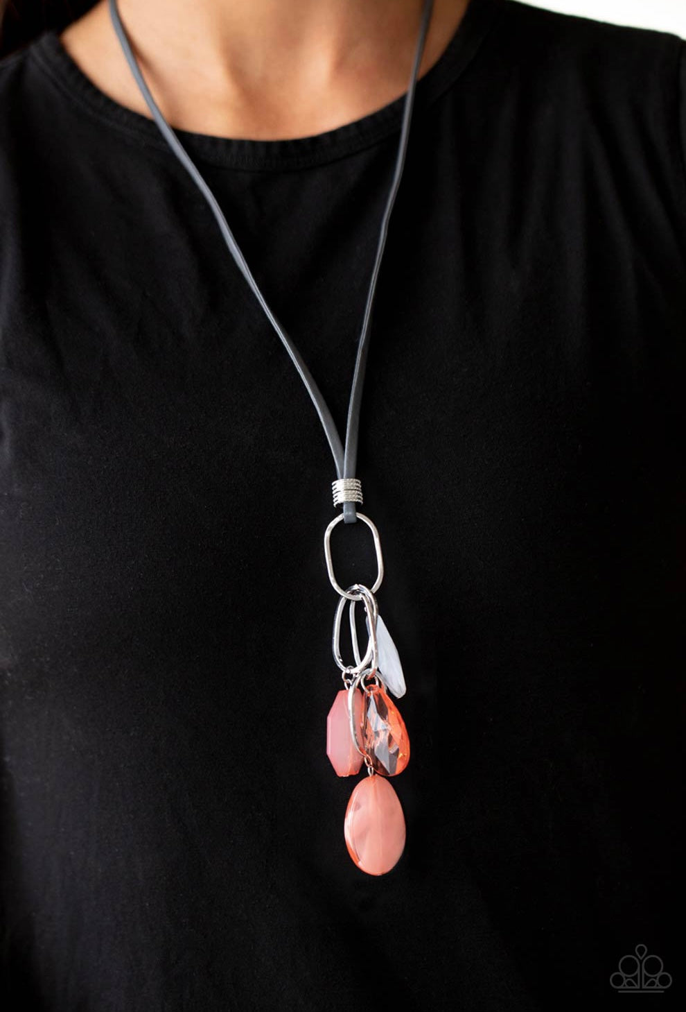 Fundamentally Flirtatious Orange Necklace