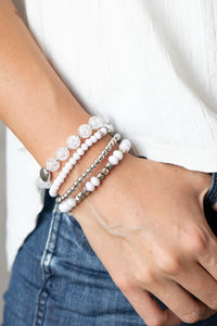 Layered Luster White Bracelet