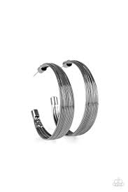 Live Wire Black Hoop Earring