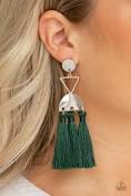 tassel trippin green earring